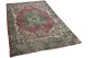 VERKOCHT vintage vloerkleed rood met groen 248cm x 153cm
