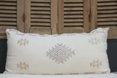 Sabra Kussen uit Marokko wit 100cm x 50cm incl vulling nr. 58135