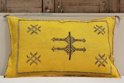 Sabra Kussen uit Marokko geel 60cm x 40cm incl vulling nr.61224