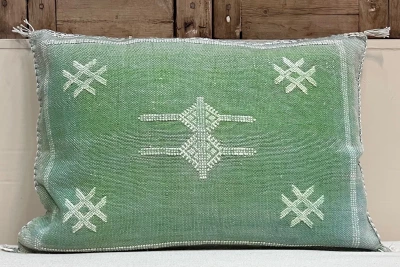 Sabra Kussen uit Marokko groen 60cm x 40cm incl vulling nr.61245