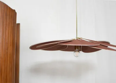 George Original lamp, kleur; sienne intense materiaal; rotan, messing en stof