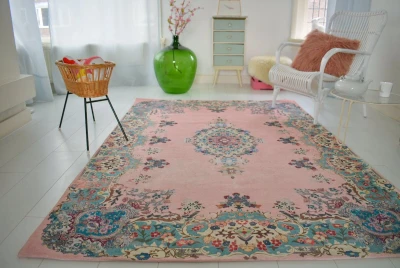 Vintage look vloerkleed oudroze 180cm x 115cm  showroom model