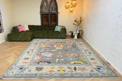 Sale Oushak Vloerkleed handgemaakt, 355cm x 296cm